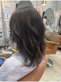 シースルーレイヤー/透明感/ブルージュ/爽やかヘア/くすみカラー