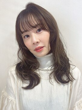 デジキュアパーマ/透明感ブラウンアッシュ/レイヤーカット