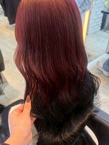 インク サカエ(inq sakae)&nbsp;アブリーチ2回/艶髪/デザインカラー/ダークレッド