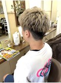 【見附　今町】メンズブリーチ　アップバングショート