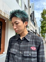 エディ(Edy)&nbsp;スパイキーショートメンズ刈り上げネイビーブルー眉毛カット