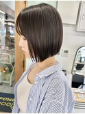 切りっぱなしボブタッセルボブケアブリーチダブルカラー