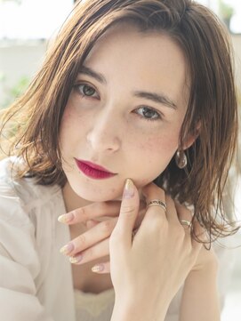 アールプラスヘアサロン(ar+ hair salon) ネオウルフ外ハネボブアッシュブラウン