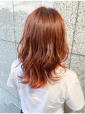 フェザーバング×イヤリングカラー×イメチェンオレンジ