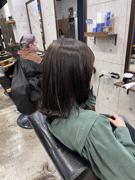ヘアサロン ドットプラス 町田店(dot. plus) <Insta@s_ym_99_>切りっぱなしロブ/フェザーバング[町田駅]