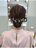 結婚式ヘアセット シンプルシニヨンアップ