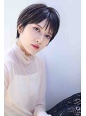 大人可愛い20代30代コンパクトショート☆アッシュブラック