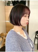 ボブ　インナーカラーピンク