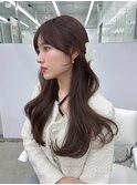 韓国くびれヘア/ロングレイヤーカット/ショコラグレージュ