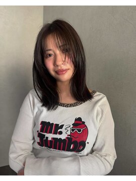 サロンエフ(salon f) レイヤーロブ×柔らかブラウンカラー