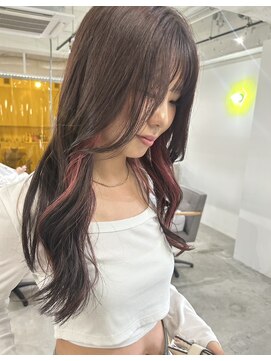 インナーカラー/ピンクカラー/イヤリングカラー/韓国風