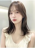 韓国ブラウンベージュカラー×顔周り韓国カット/髪質改善/新宿k
