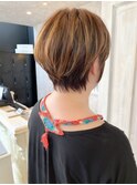 福山人気20代30代40代コントラストハイライト立体感ショート小顔