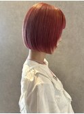 福井　大和田　ハイトーンボブ　ミニボブ　チェリーレッドピンク