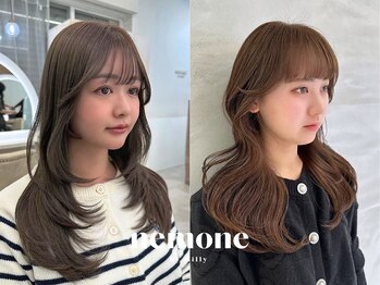 ネモネ バイ ミリー 梅田茶屋町(nemone by milly)の写真/【梅田茶屋町】横顔が美しすぎる*美faceラインと小顔見せを叶える韓国風レイヤーカットで顔周りを軽やかに!