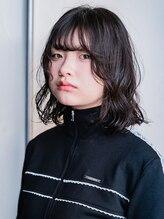 カラーはしていなくても地毛黒髪の素材を活かしたオシャレパーマに◇