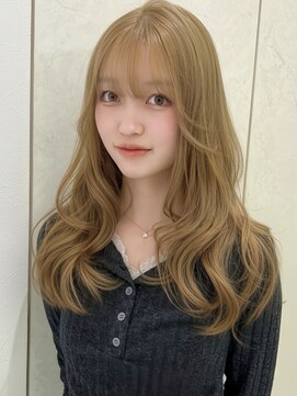 アイトーキョーエス 渋谷(AI TOKYO S) 顔まわりカットブリーチなしダブルカラーミルクティーブロンド