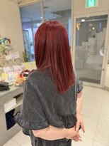 ステラ ヘア デザイン サロン(STELLA hair design salon)&nbsp;ミディアム　レッドピンク　【杉若】