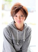 大人かわいいくせ毛風ナチュラルショートヘア20代30代40代