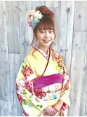 可愛いい成人式やお祝い事にぴったりな振袖の着付けとヘアセット