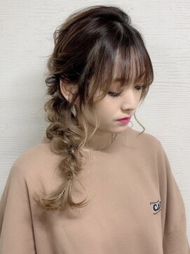 プライズ アイリス 池袋東口店(prize Iris) 編みおろし ヘアアレンジ ハイトーン 池袋