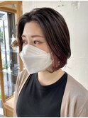 ピンクパープルのアクセントインナーカラー