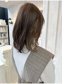 福山市美容室Caary20代30代透明感ブルーベージュインナーカラー