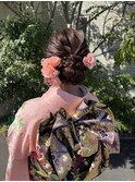 ヘアセット　着物ヘア　振袖ヘア　着付け