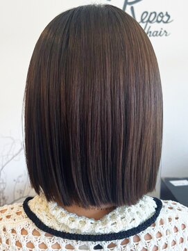 レポヘアー(Repos hair) 20代30代40代髪質改善カラーストレートボブダークブラウン透明感