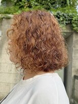 ナループロアオハナ(Nalu pu loa ohana) ハードパーマ/プードルパーマ/オレンジベージュ/パーマ/オレンジ