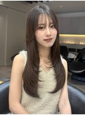 韓国レイヤーカット/くびれ巻き/前髪顔周り/セミディ[門前仲町]