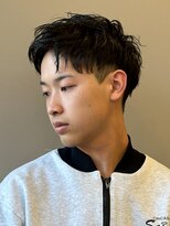 エルマーク 梅田(L-MARK)&nbsp;アップバングツーブロックバーバーフェードツイストメッシュ