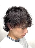 渋谷メンズ学生緩め波巻きスパイラルパーマボブウルフ垢抜け