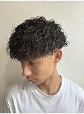ツイストスパイラルツーブロックメンズパーマ