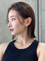 ブリーチなしダブルカラーピンクベージュミディアムボブ20代30代