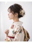 成人式 振袖着付け×上品シニヨンヘアアレンジ