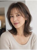 白髪ぼかし脱白髪染め似合わせレイヤーカット40代50代60代