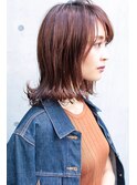 【中井翔平】小顔 外ハネ くびれセミディ ボブ レッドブランジュ