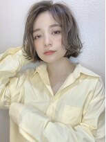 【shige】アッシュブラウンネオウルフ毛先パーマ外ハネボブ