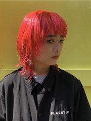 【RITZY】ウルフカット☆ピンクヘア☆ブリーチカラー