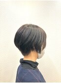 ダークアッシュ/耳かけショート/前下がり小顔ショート/30代40代