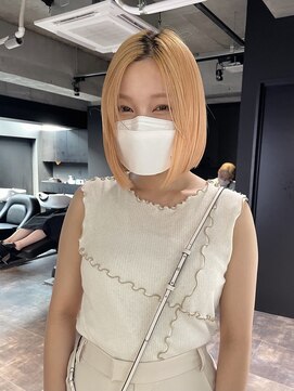 リンドトウキョウ(LINDO TOKYO) my44_ボブ×ペールオレンジ/ハイトーン/ダブルカラー