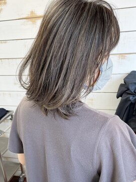 ハーツ(Heart's) 白髪ぼかしハイライト大人ミディアム【髪質改善/脱白髪染め】