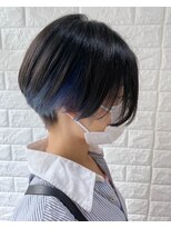ヒップスデコ(Hip's deco)&nbsp;刈りあげショートボブ＆ブルーインナーカラー☆1d_5ヒップスデコ