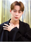韓国メンズヘア センターパート コンマバング