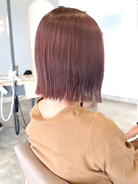 ノア 三宮店(NOA) 【NOA】ツヤカラーピンクレッド外ハネ