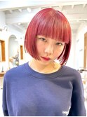暖色カラーレッドカラーチェリーレッドボルドーカラーブリーチ