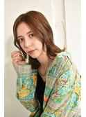 センターパート大人カジュアルミディ