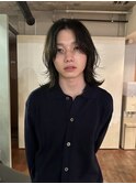 メンズボブウルフメンズミディアムレイヤーカットメンズウルフ