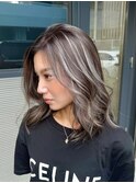 ハイライトデザインカラーフェイスフレーミング暗めカラー八王子